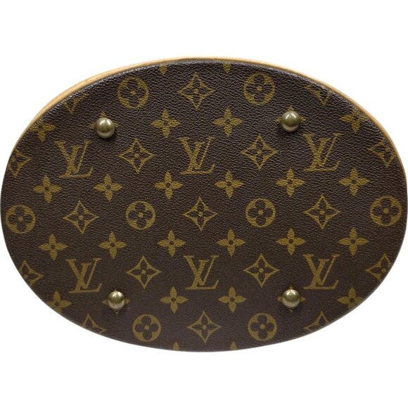 (L4) Authentic Louis Vuitton Tote Bag Bucket GM Brown Monogram Luxury Vintage De - Picture 4 of 9